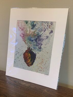 Abstract Anatomical Heart Art Print 11x14 Colorful Modern Wall Decor